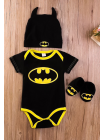 Дитячий костюм трійка бодік + шапочка + пінетки Batman